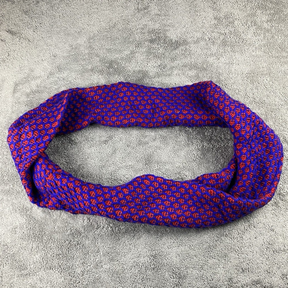 J. Crew Red Blue Knit Infinity Scarf Womens